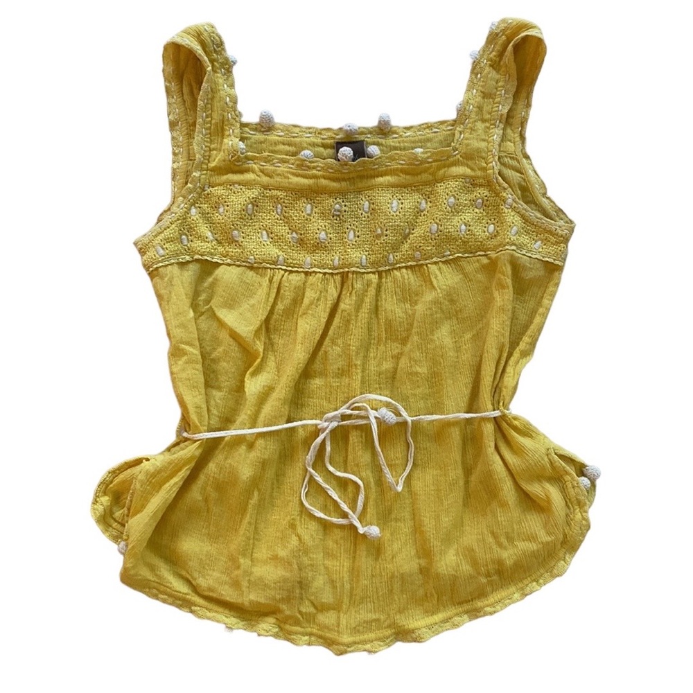 Anthropologie Boho Chic 100% Cotton Yellow Blouse, Sz 0